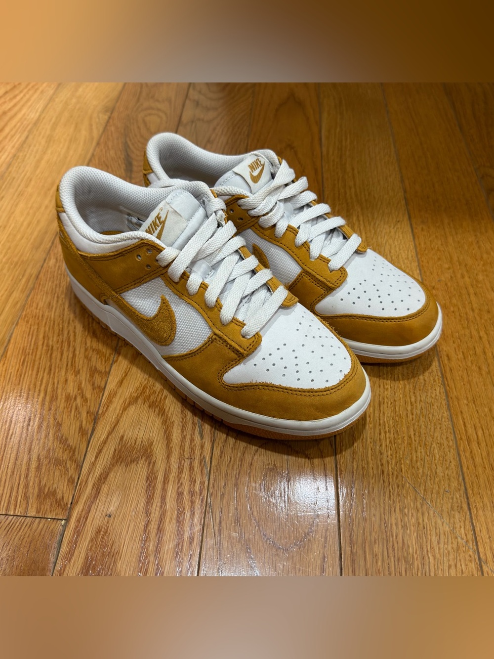 Size US 7Y Nike Dunk Next Nature Gold Phantom Low Top  White/Yellow Women’s 8.5